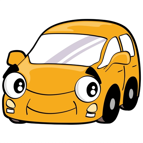Car Theme Sporty Yellow Car Transparent Sticker
